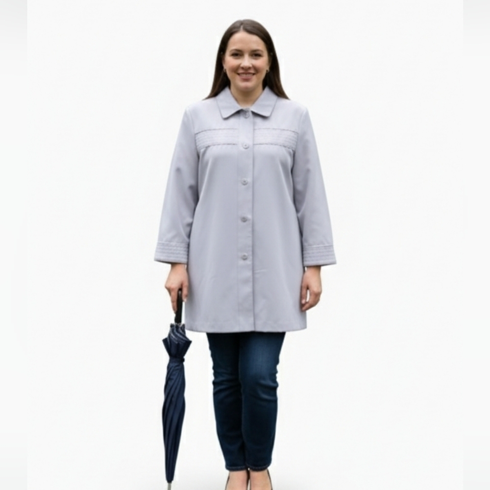 Forecaster Int. Grey Button-Up All Weather Rain Jacket Size 15/16 Vintage